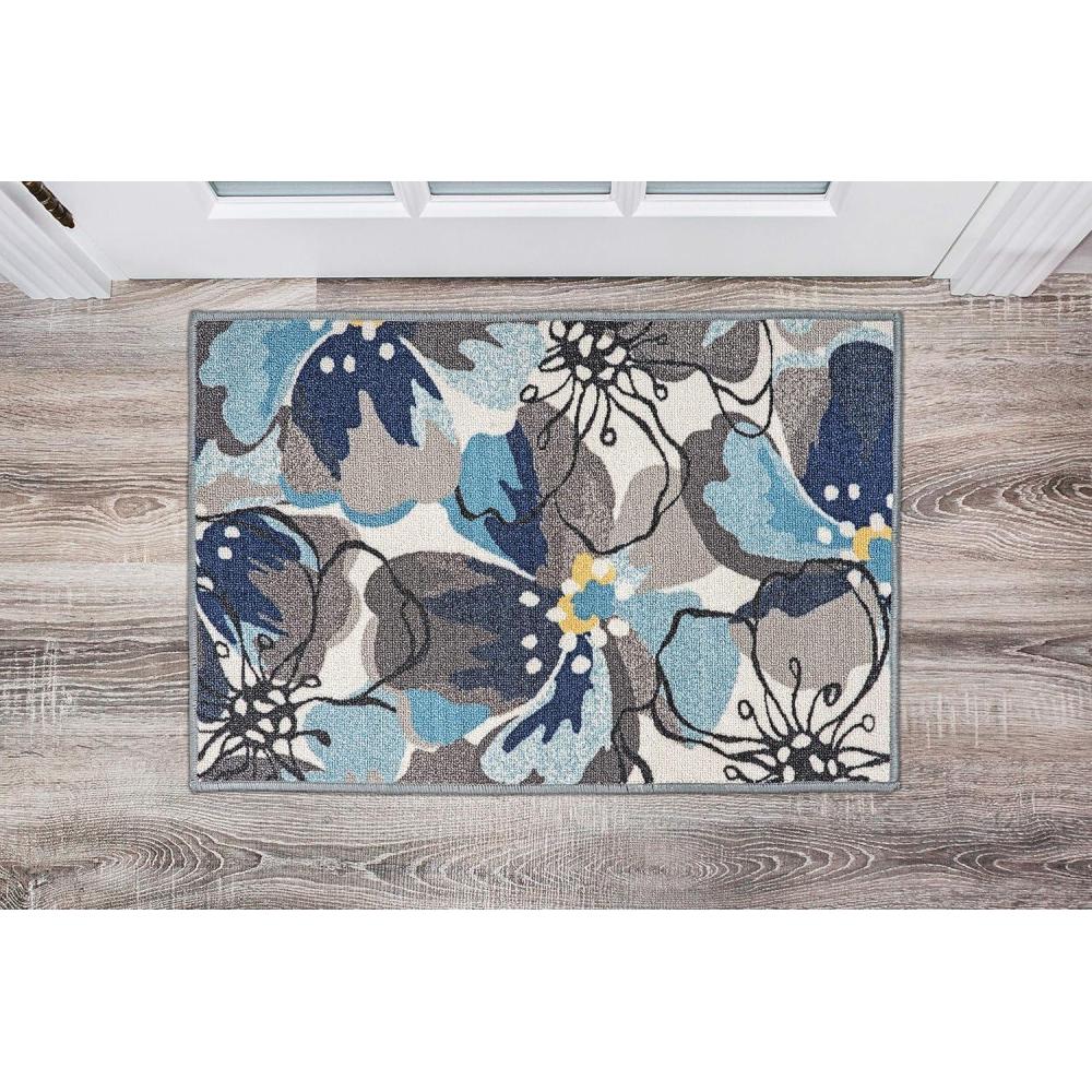 imageRugshop Contemporary GrayBlue Large Floral NonSlip Area Rug 5 x 7 Stylish AccentGrey