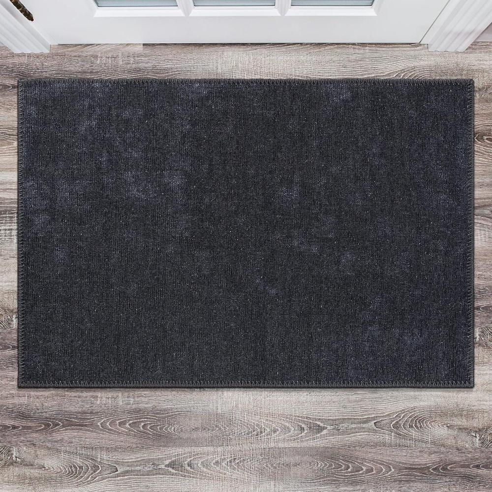 imageRugshop Contemporary Solid Stain Resistant Flat Weave Eco Friendly Premium Recycled Machine Washable Area Rug 5x7 CreamDark Gray