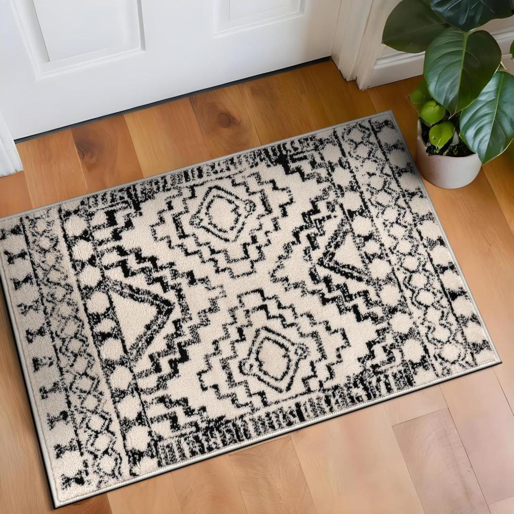 imageRugshop Cream and Black Southwestern Tribal Area Rug  Boho Geometric Diamond Pattern Carpet for Living Room Bedroom or Entryway  Soft Modern Rustic Floor Dcor 5 x 7 CreamCream