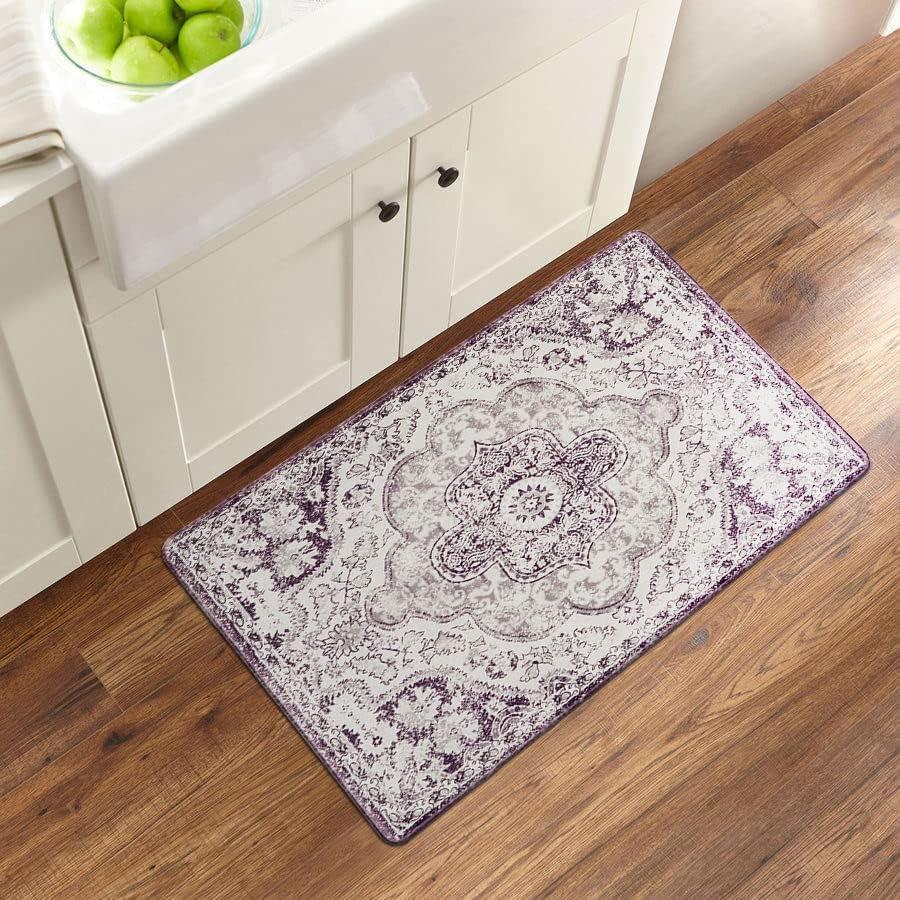 imageRugshop Distressed Bohemian Vintage Anti Fatigue Standing Mat 18quot x 47quot MultiCream