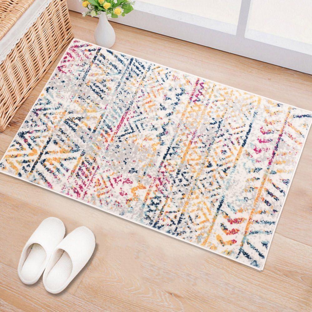 imageRugshop Geometric Boho Area Rug  Multi Tribal Pattern Perfect for Living Room Bedroom Dining Room 5x7Multi Color