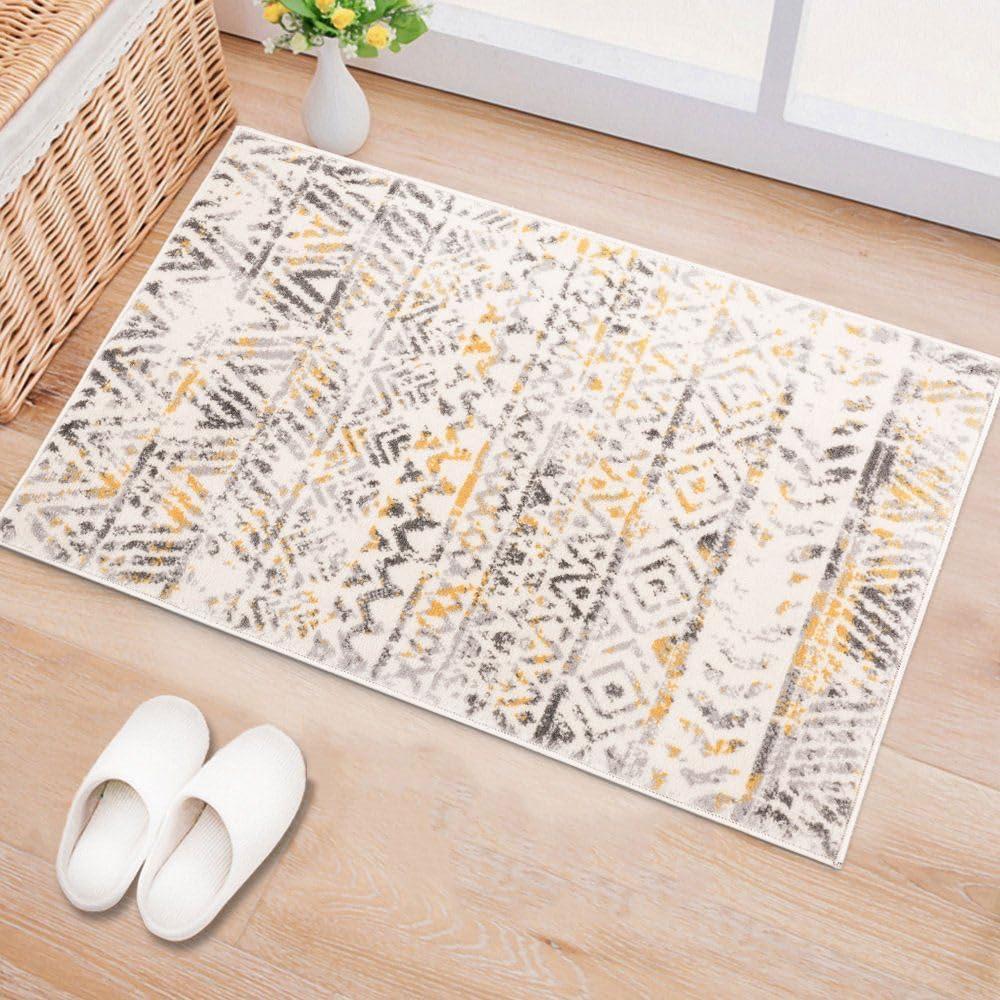imageRugshop Geometric Boho Area Rug  Multi Tribal Pattern Perfect for Living Room Bedroom Dining Room 5x7Yellow