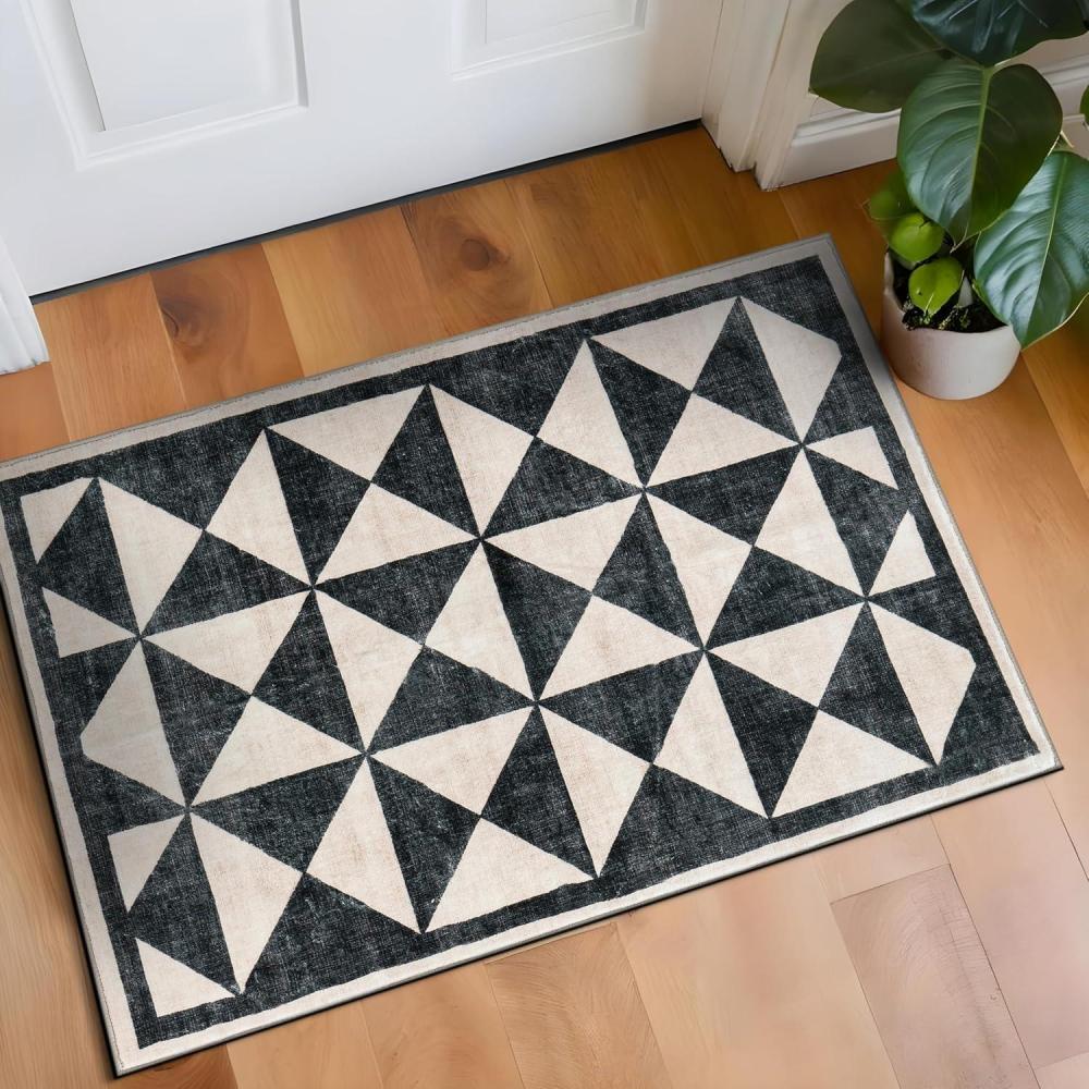 imageRugshop Geometric Diamond Washable Non Slip Area Rug 5 x 7 CreamCream