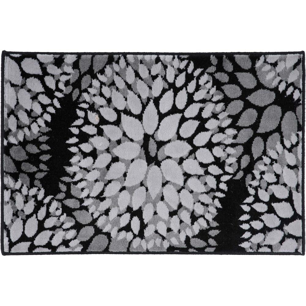 imageRugshop Modern Floral Circles Design Easy Cleaning for Living RoomBedroomHome OfficeKitchen Non Shedding Area Rug 5 x 7 BlueBlack