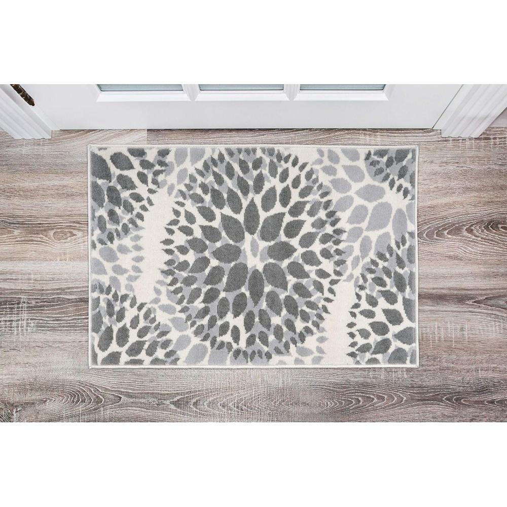 imageRugshop Modern Floral Circles Design Easy Cleaning for Living RoomBedroomHome OfficeKitchen Non Shedding Area Rug 5 x 7 BlueGrey