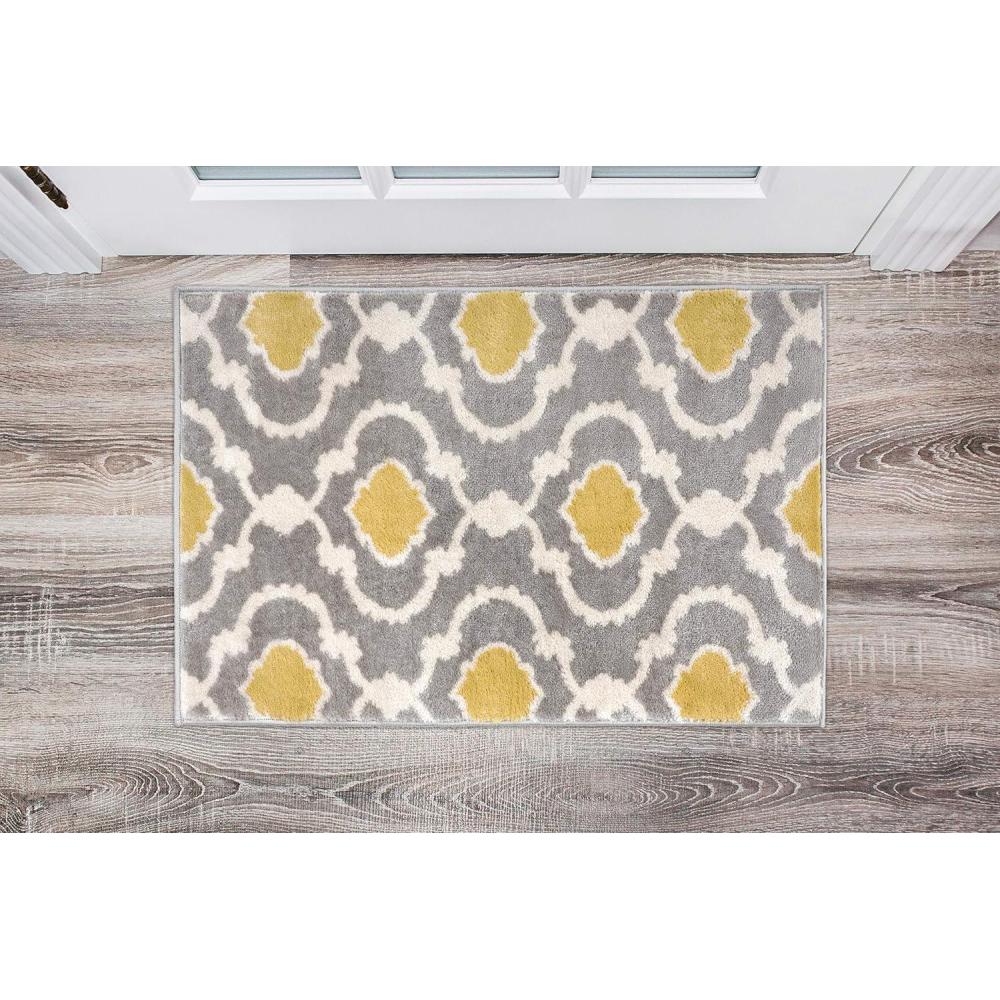 imageRugshop Moroccan Trellis Contemporary Perfect for high Traffic Areas of Your Living RoomBedroomHome OfficeKitchen Area Rug GrayYellow 53quot x 73quotGrayYellow