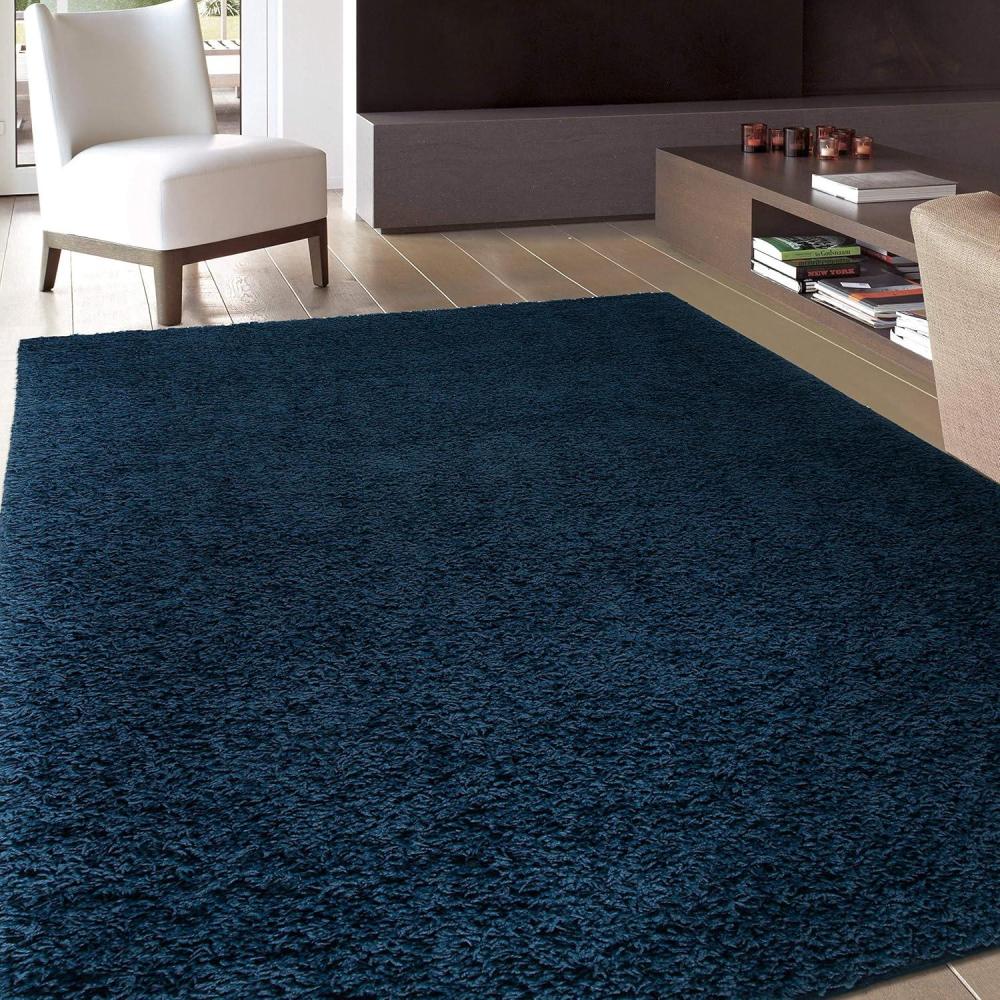imageRugshop Solid Cozy Plush Shag Area Rug 5 x 7 Navy