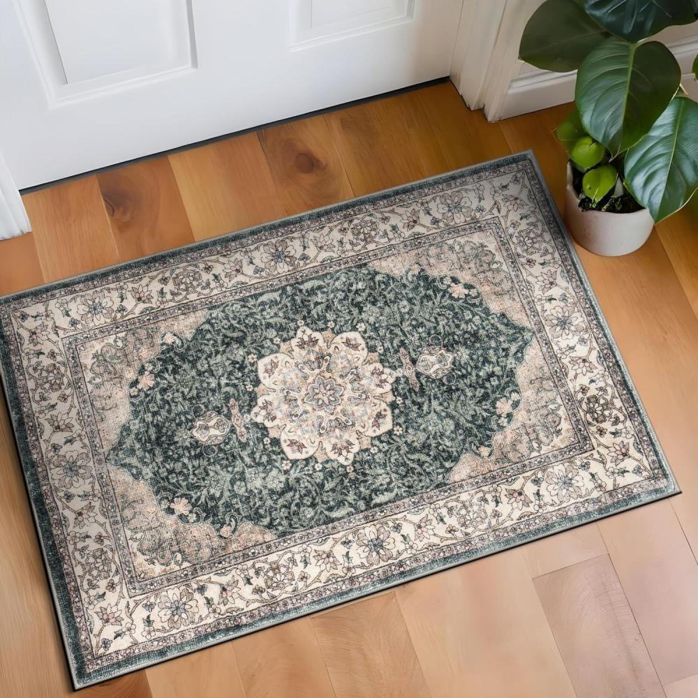 imageRugshop Traditional Oriental Medallion Washable Non Slip Area Rug 5 x 7 GreenGreen