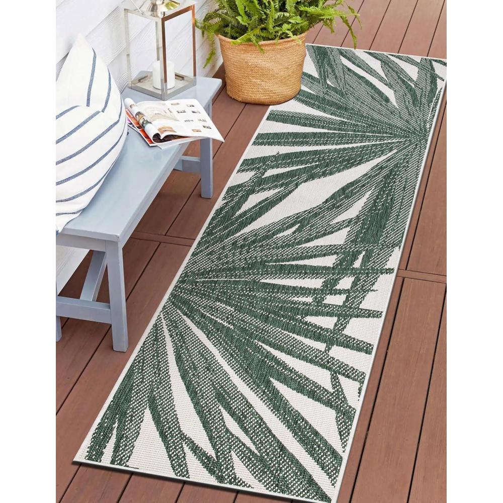imageRugshop Tropical Leaves Nature Inspired IndoorOutdoor Area Rug 5 x 7 GreenGreen