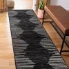 imageRugshop Bohemian Stripe Stain Resistant High Traffic Living Room Kitchen Bedroom Dining Home Office Runner Rug 2 x 10 Black