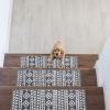 imageRugshop Geometric Bohemian NonSlip Stair Treads Set of 13 86quot x 26quot GrayGrey