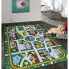 imageRugshop Kids Educational Learning City Life Road Non Skid Non Slip Area Rug 5 x 7 GreenGreen