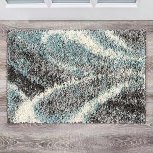 Rugshop Blue Contemporary Cozy Plush Shag Area Rug — Non-Shedding Soft for Living Room, Dining Room and Bedroom, 5′ x 7′(Blue)
