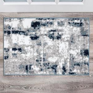 Rugshop Contemporary Abstract Distressed Area Rug 5′ x 7′ Blue(Blue)