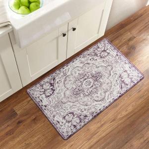 Rugshop Distressed Bohemian Vintage Anti Fatigue Standing Mat 18″ x 47″ Multi(Cream)