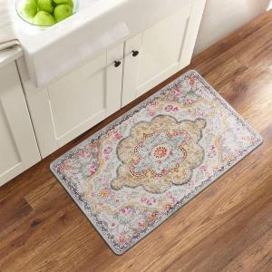 Rugshop Distressed Bohemian Vintage Anti Fatigue Standing Mat 18″ x 47″ Multi(Grey)