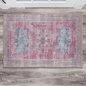 Rugshop Distressed Transitional Bohemian Stain Resistant Flat Weave Eco Friendly Premium Recycled Machine Washable Runner Rug 2’6″x10′ Multi(Multi Color)