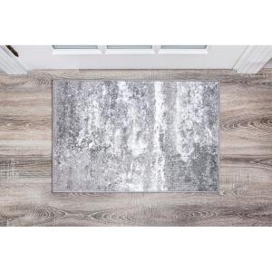 Rugshop Modern Distressed Blue Abstract Area Rug Bohemian Inspired Watercolor for Living Room, Bedroom and Dining Room 5′ x 7′(Grey)