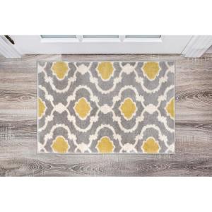 Rugshop Moroccan Trellis Contemporary Perfect for high Traffic Areas of Your Living Room,Bedroom,Home Office,Kitchen Area Rug Gray/Yellow 5’3″ x 7’3″(Gray/Yellow)