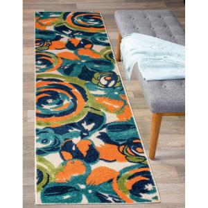 Rugshop Ravenna Modern Large Floral Flowers Indoor/Outdoor Area Rug 5′ x 7′ Multi(Multi Color)