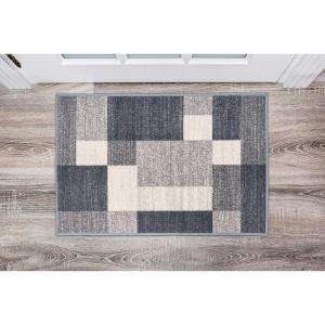 Rugshop Red Modern Geometric Boxes Non-Slip Area Rug Non-Shedding for Living Room, Bedroom and Dining Area, 5’3″ x 7’3″(Grey)