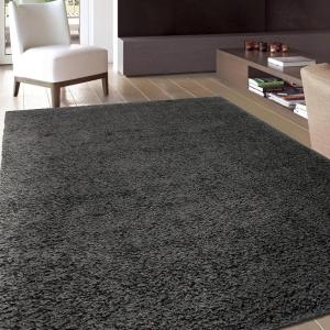 Rugshop Solid Cozy Plush Shag Area Rug 5′ x 7′ Dark Gray