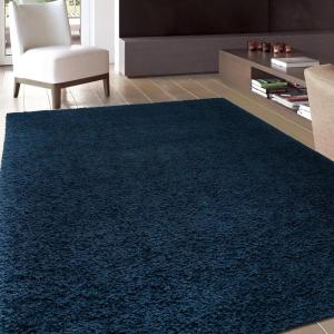 Rugshop Solid Cozy Plush Shag Area Rug 5′ x 7′ Navy