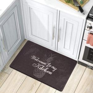 Rugshop Welcome Kitchen Anti Fatigue Standing Mat 18″ x 47″ Black(Black)
