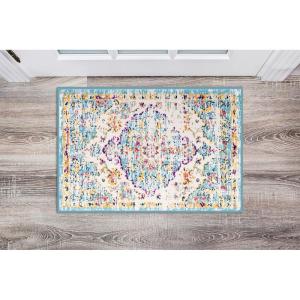Rugshop Vintage Traditional Bohemian Area Rug 5′ x 7′ Blue(Blue)