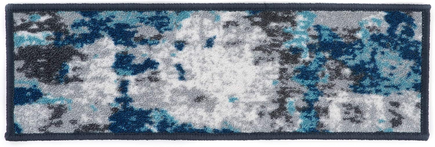 imageRugshop Transitional Abstract NonSlip Stair Treads Set of 13 86 x 26 BlueBlue