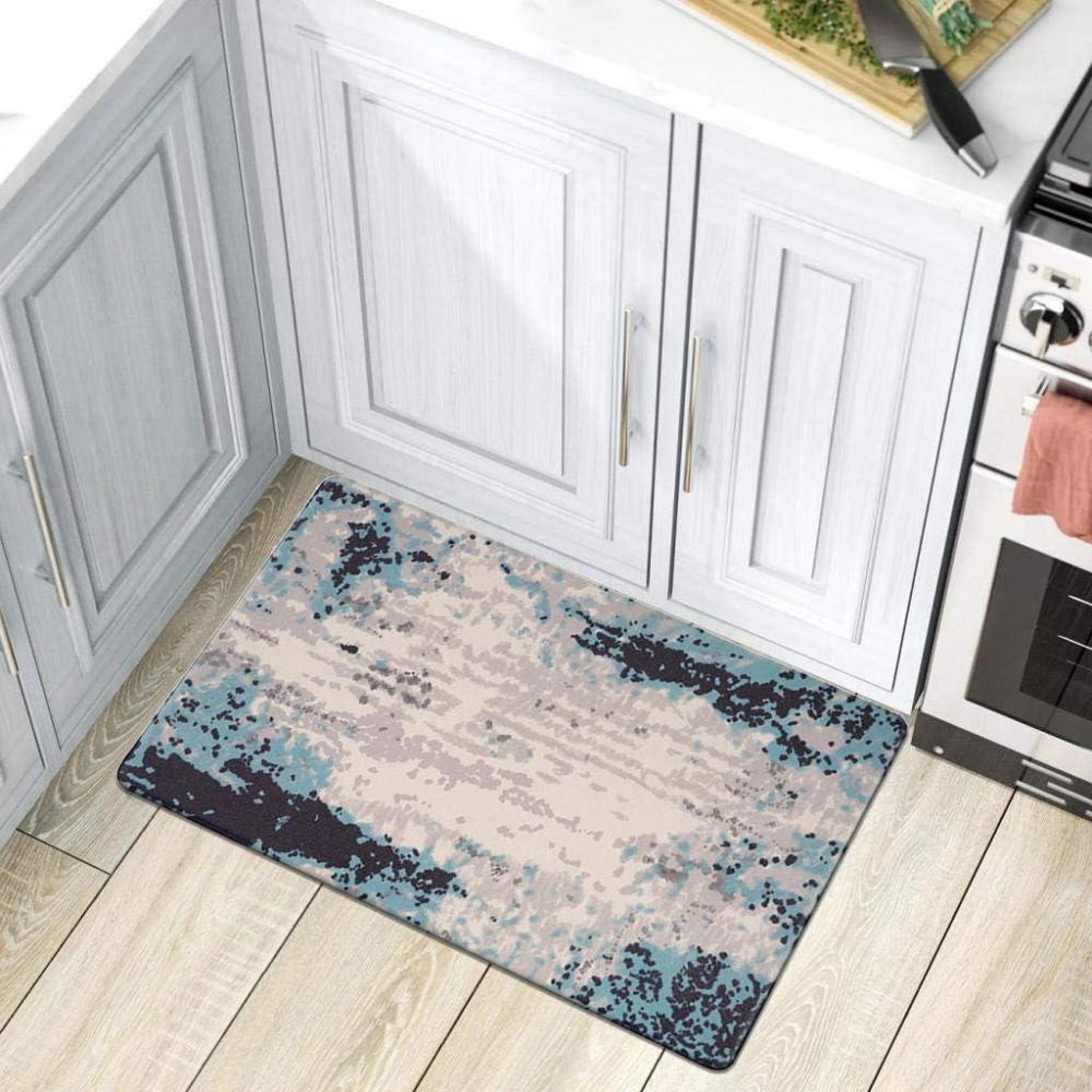 imageRugshop Contemporary Abstract Anti Fatigue Standing Mat 18 x 47 BlueBlue