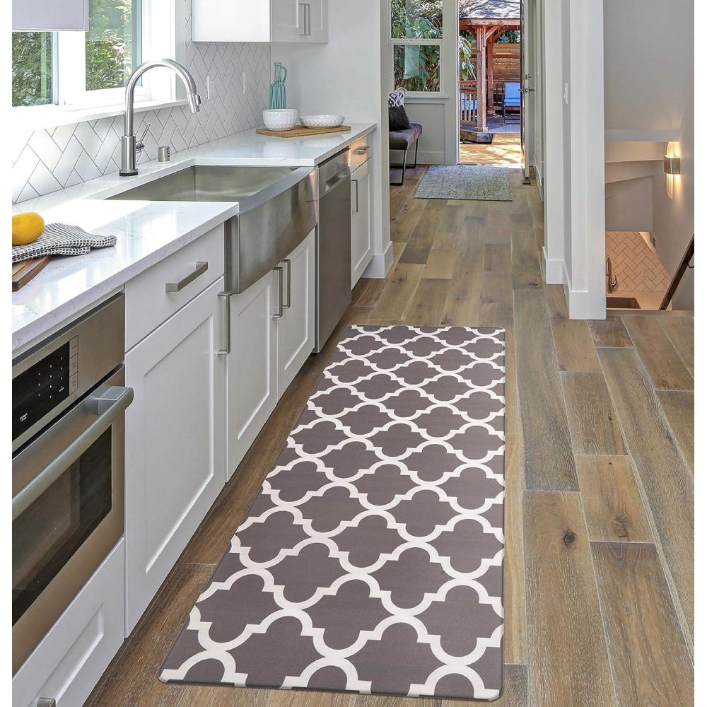 imageRugshop Moroccan Trellis Anti Fatigue Mat 18 x 47 Gray