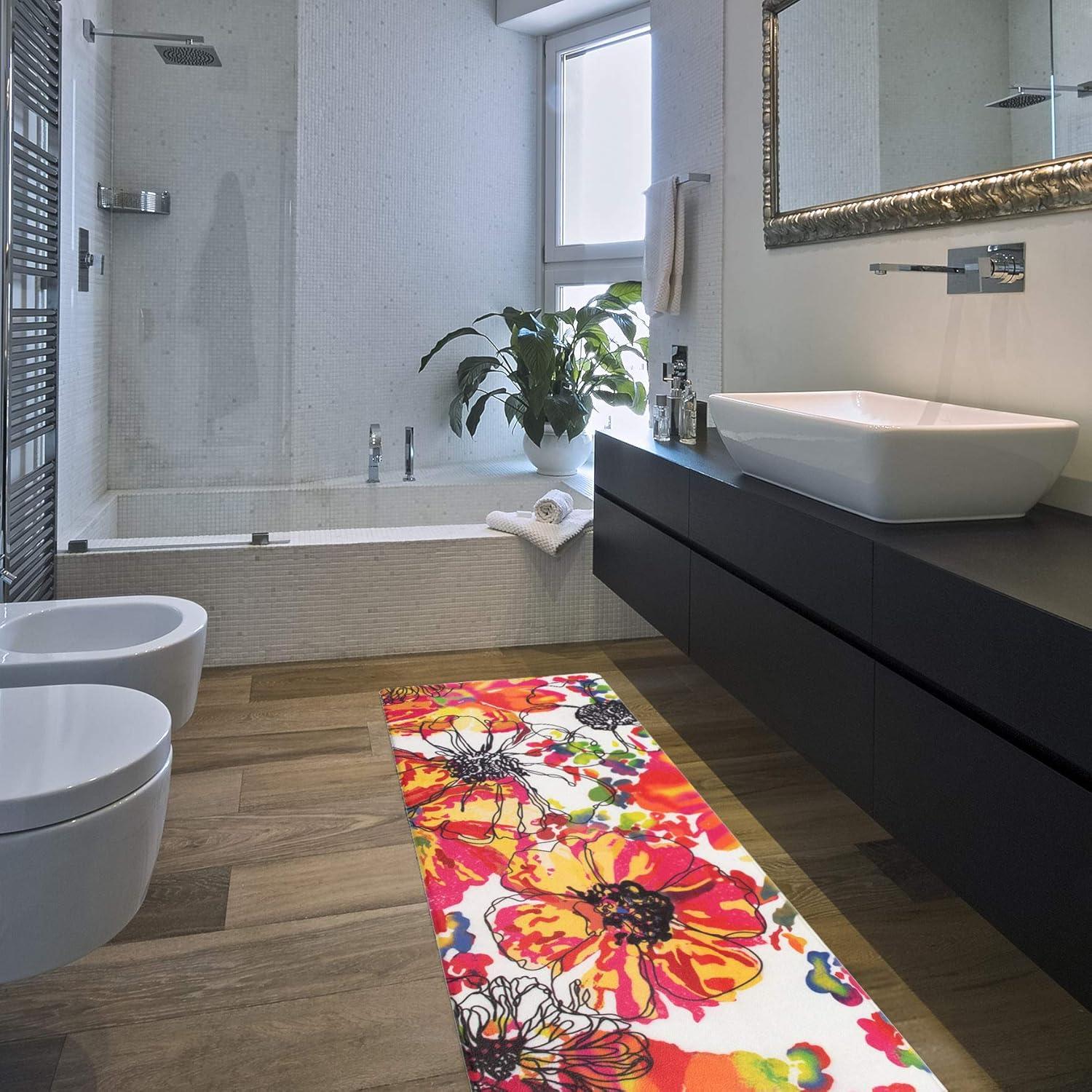 imageRugshop Modern Bright Flowers Anti Fatigue Standing Mat 18 x 47 MultiMulti Color