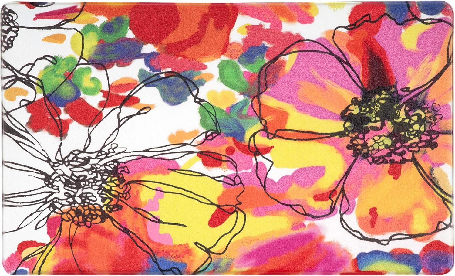 imageRugshop Modern Bright Flowers Anti Fatigue Standing Mat 18 x 47 MultiMulti Color