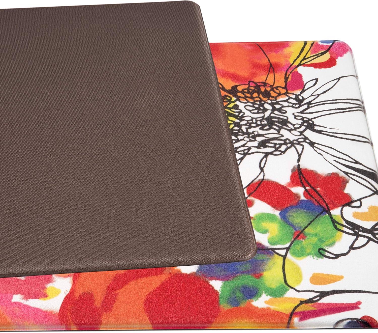 imageRugshop Modern Bright Flowers Anti Fatigue Standing Mat 18 x 47 MultiMulti Color