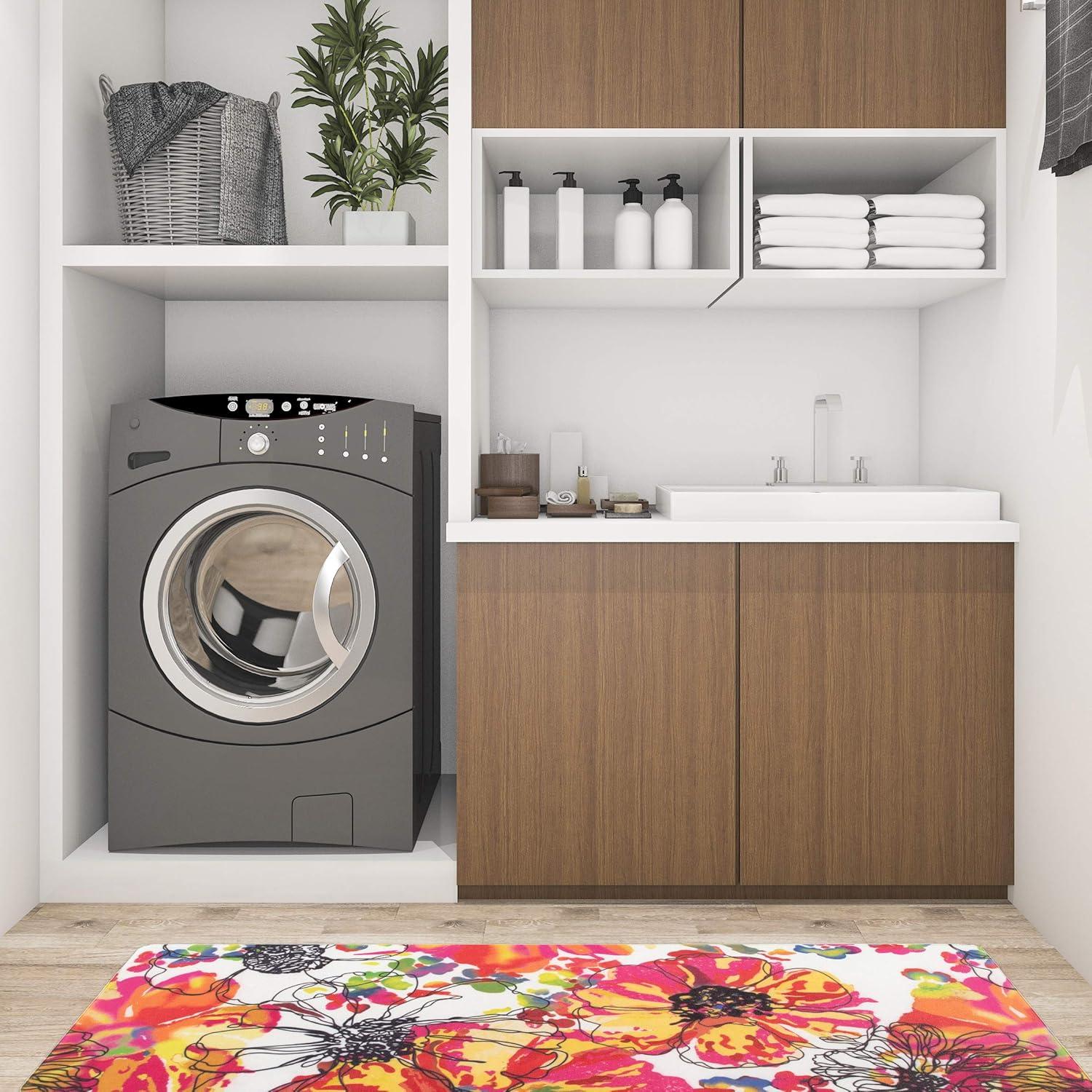 imageRugshop Modern Bright Flowers Anti Fatigue Standing Mat 18 x 47 MultiMulti Color