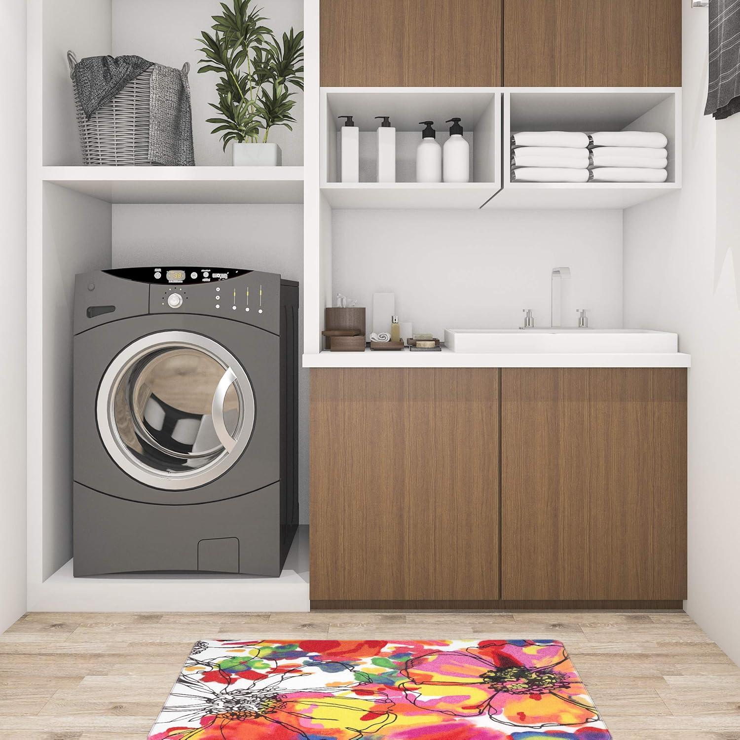 imageRugshop Modern Bright Flowers Anti Fatigue Standing Mat 18 x 47 MultiMulti Color