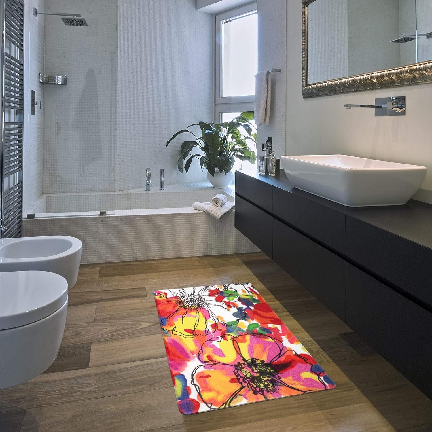 imageRugshop Modern Bright Flowers Anti Fatigue Standing Mat 18 x 47 MultiMulti Color