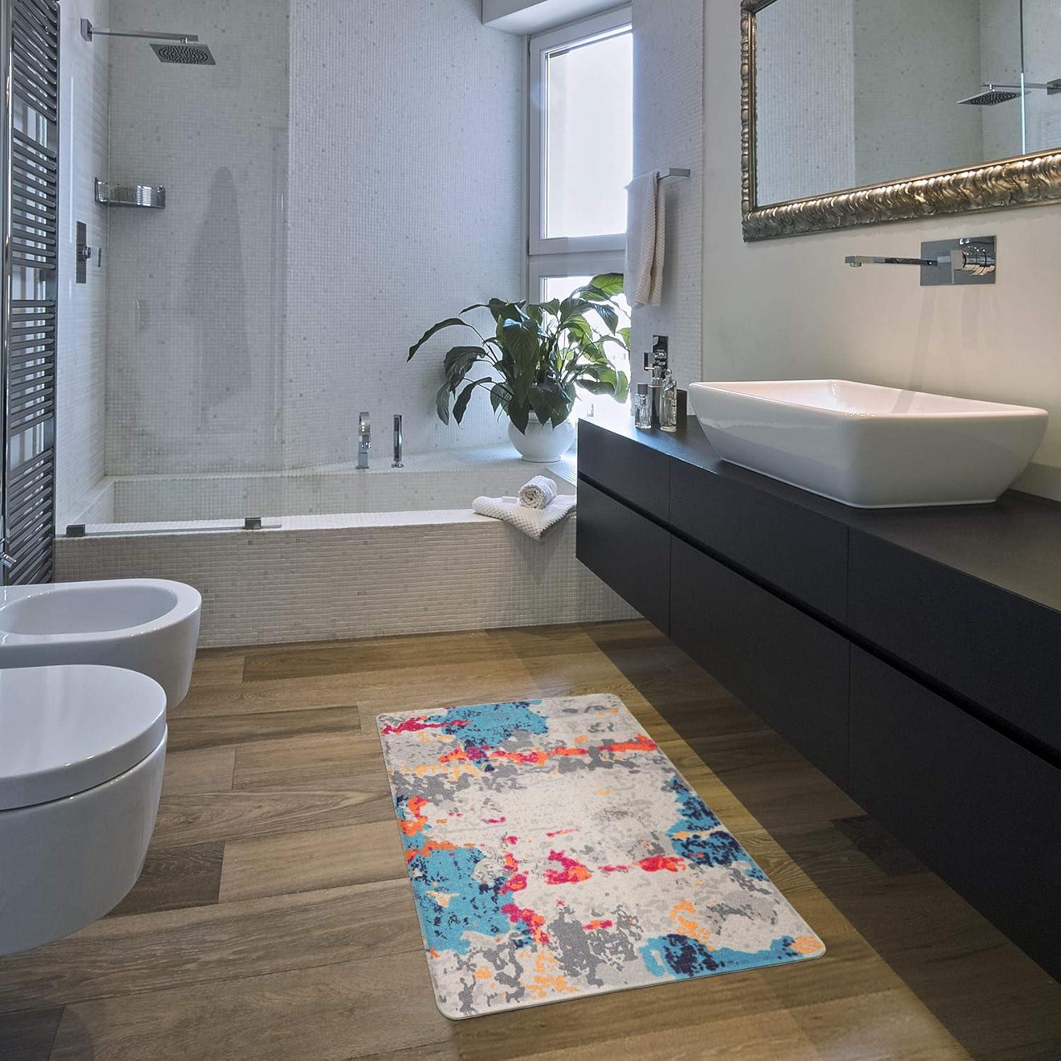 imageRugshop Transitional Abstract Anti Fatigue Standing Mat 18 x 30 Multi