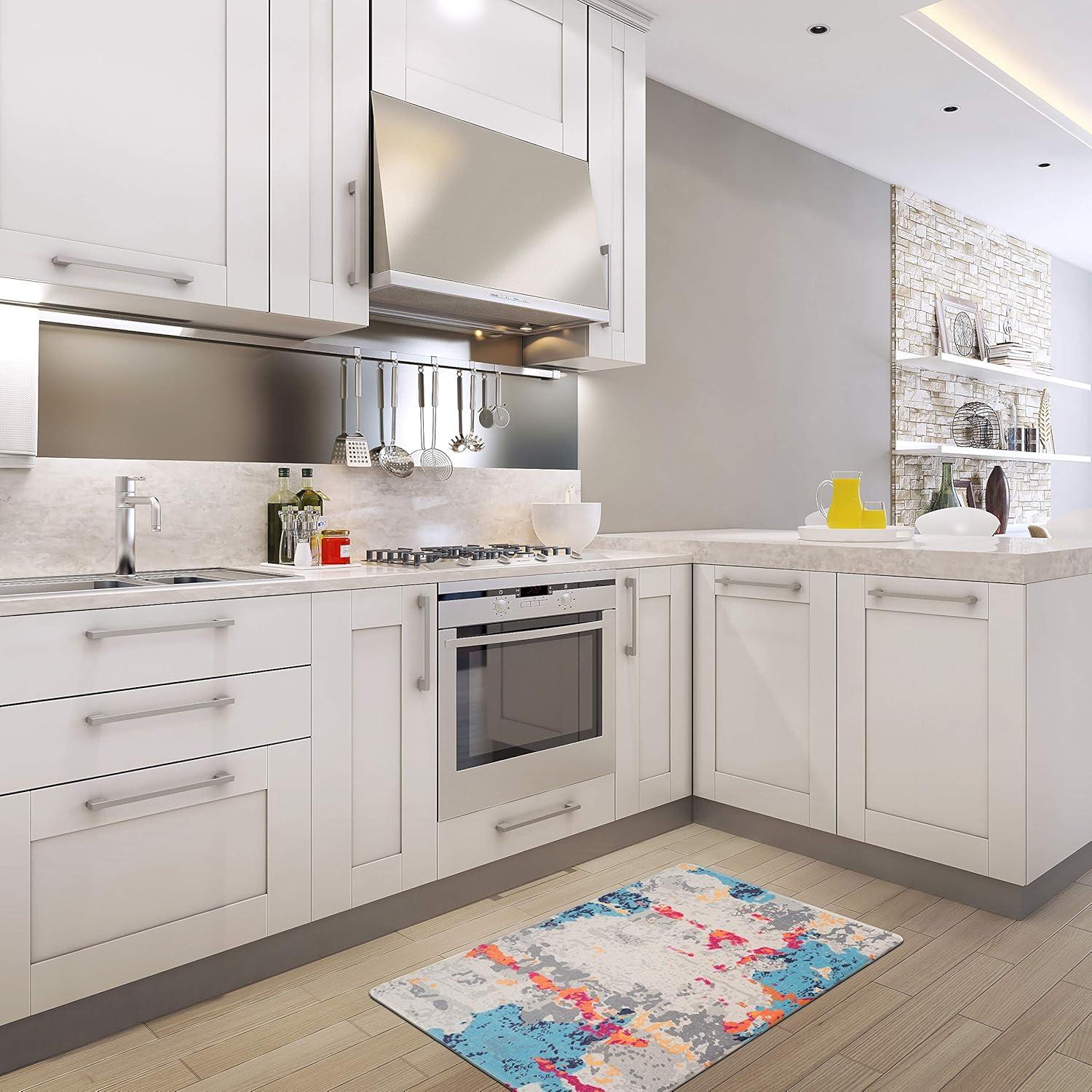 imageRugshop Transitional Abstract Anti Fatigue Standing Mat 18 x 30 Multi