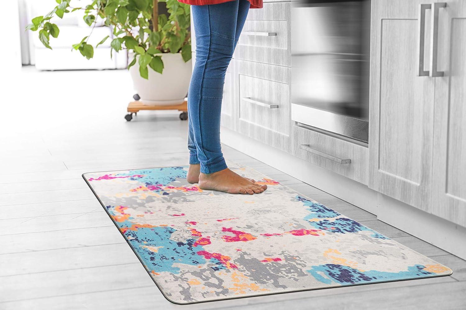 imageRugshop Transitional Abstract Anti Fatigue Standing Mat 18 x 30 Multi