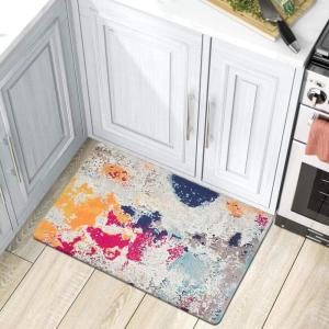 Rugshop Modern Abstract Anti Fatigue Standing Mat 18″ x 47″ Multi(Multi Color)