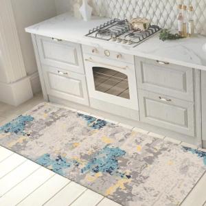 Rugshop Transitional Abstract Anti Fatigue Standing Mat 18″ x 47″ Cream