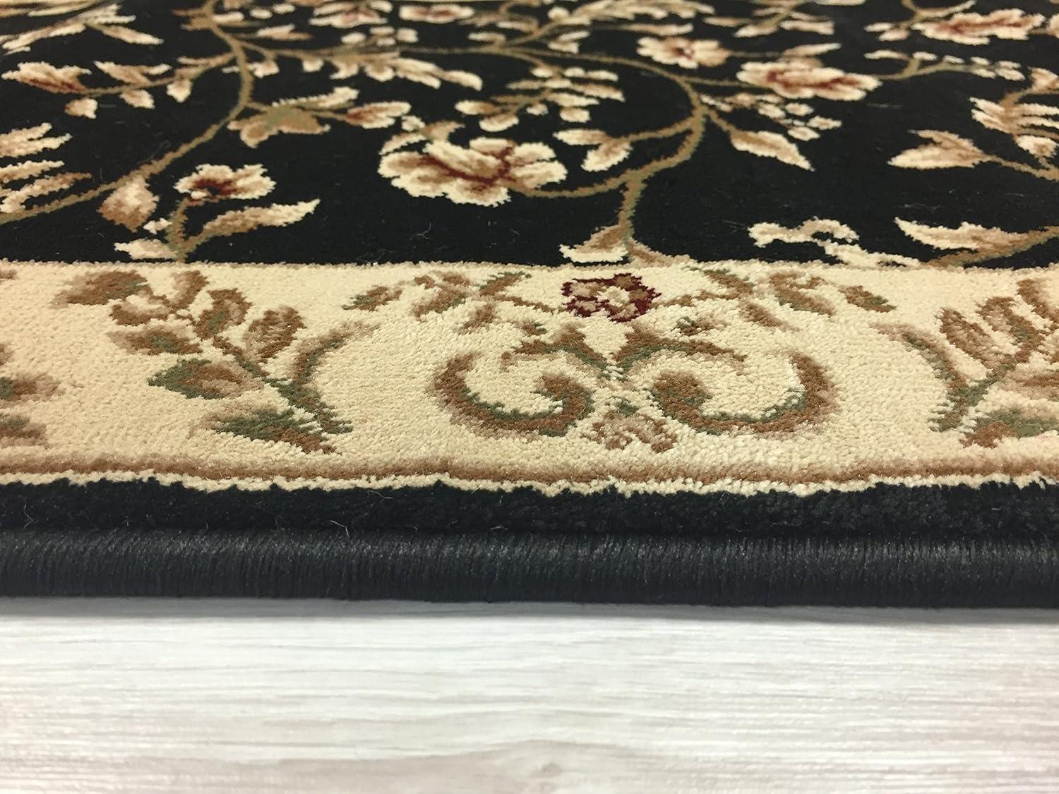 imageFloral Black Transitional 53 X 73 Area Rug