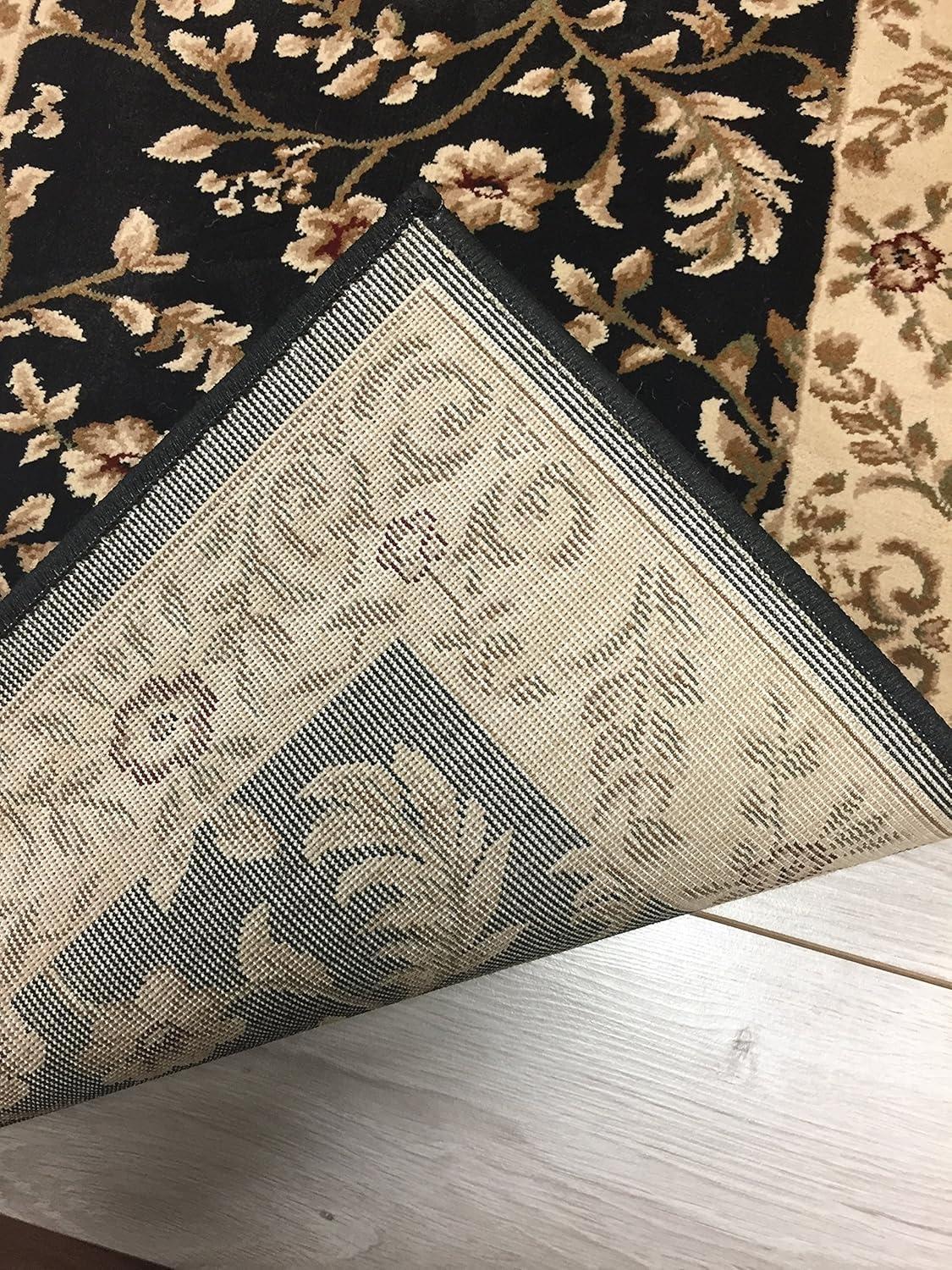 imageFloral Black Transitional 53 X 73 Area Rug