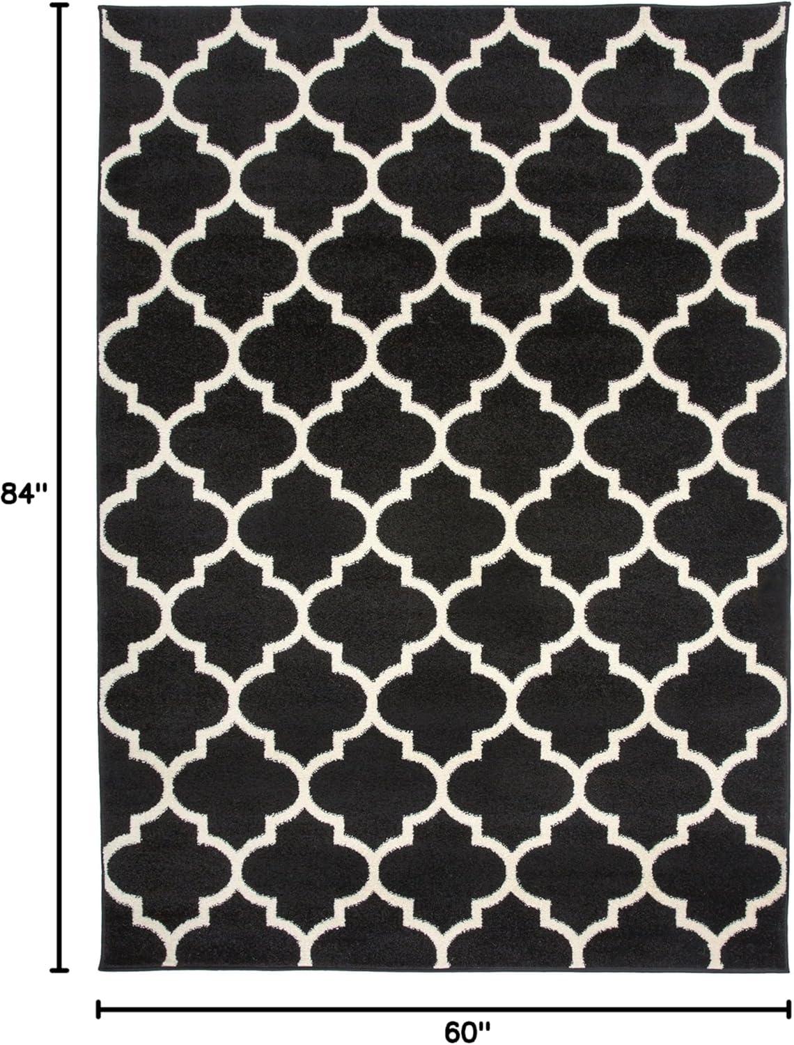 imageRugshop Contemporary Modern Moroccan Trellis Area Rug 5 x 7 Black