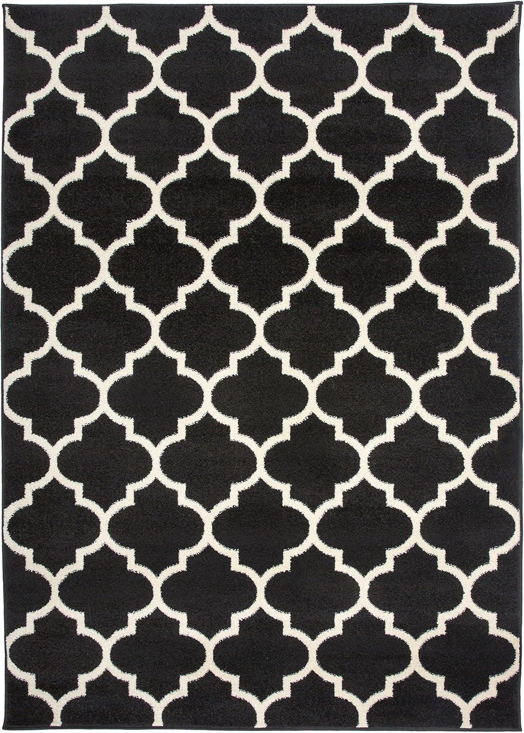 imageRugshop Contemporary Modern Moroccan Trellis Area Rug 5 x 7 Black