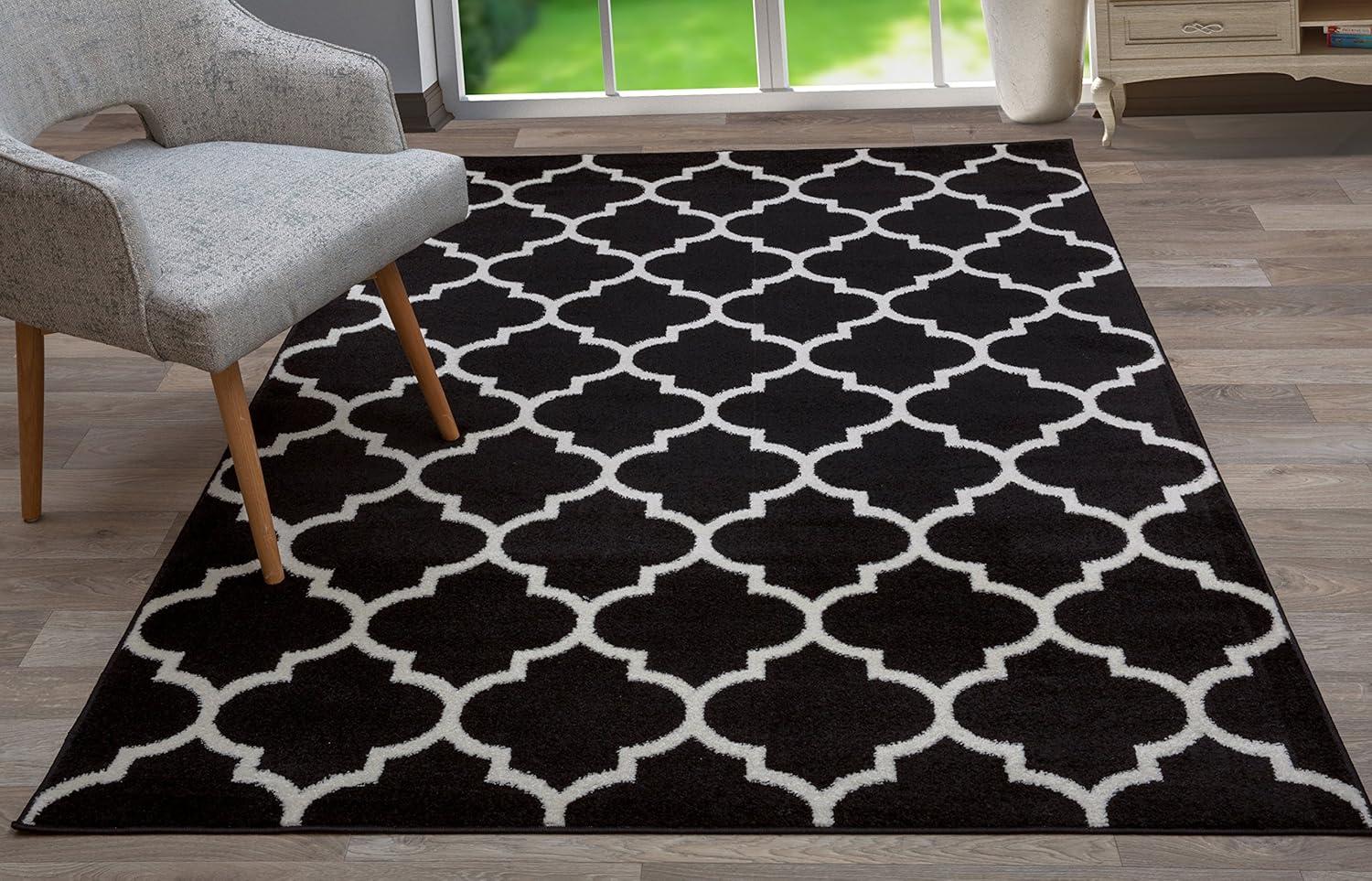 imageRugshop Contemporary Modern Moroccan Trellis Area Rug 7 10 x 10 Black