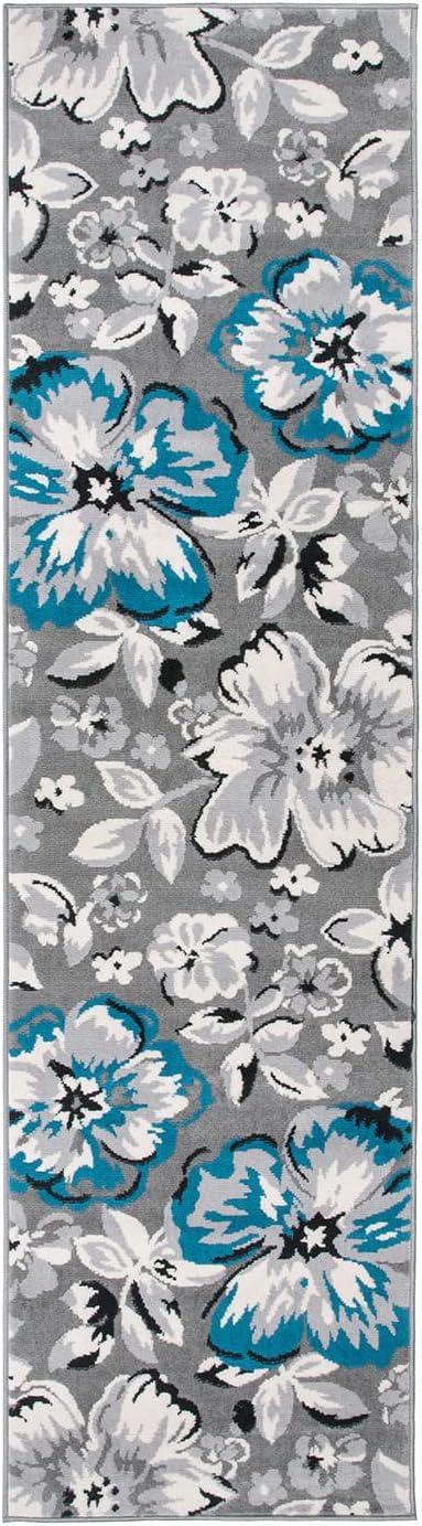 imageRugshop Modern Floral Design Area Rug for Living RoomBedroomHome OfficeKitchen Non Shedding Area Rug 2 X 3 BlueBlue
