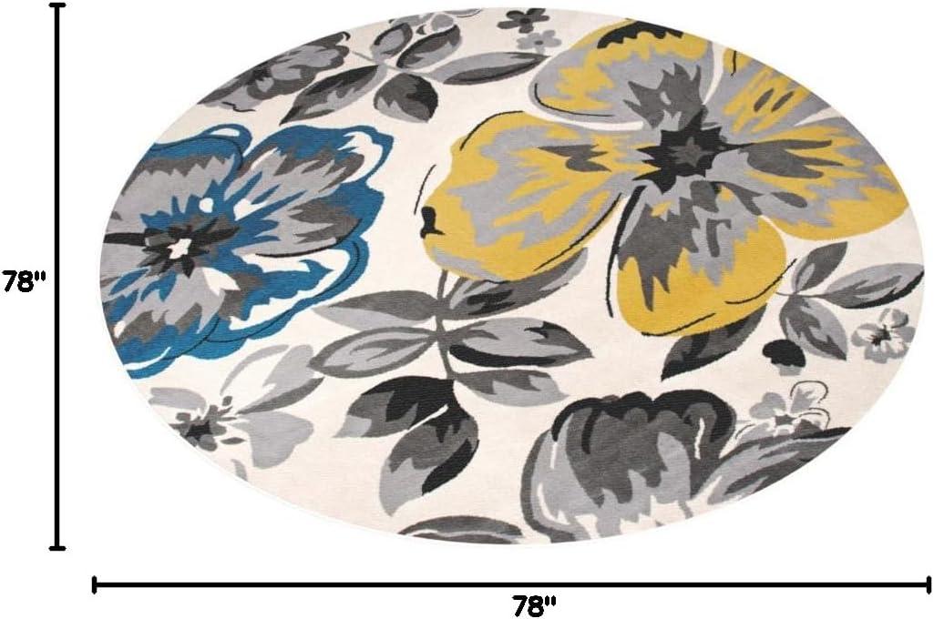 imageRugshop Modern Floral Design Area Rug for Living RoomBedroomHome OfficeKitchen Non Shedding Area Rug 2 X 3 BlueCream